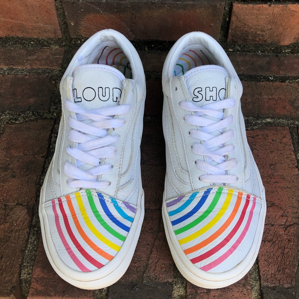 VANS Flour Shop Leather Sneakers M5 W 6.5  SWEET FIND!!